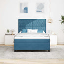 Box spring seng med madras Mørk blå 160 x 200 cm Fløjl