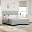 Box spring seng med madras Lysegrå 180 x 200 cm Fløjl