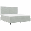Box spring seng med madras Lysegrå 180 x 200 cm Fløjl