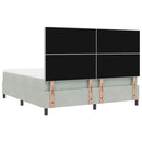 Box spring seng med madras Lysegrå 180 x 200 cm Fløjl