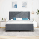Box spring seng med madras Mørkegrå 180 x 200 cm Fløjl