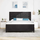 Box spring seng med madras Sort 180 x 200 cm Fløjl