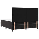 Box spring seng med madras Sort 180 x 200 cm Fløjl