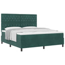 Box spring seng med madras Mørkegrøn 180 x 200 cm Fløjl