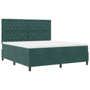 Box spring seng med madras Mørkegrøn 180 x 200 cm Fløjl