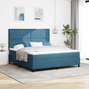 Box spring seng med madras Mørk blå 180 x 200 cm Fløjl