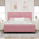 Box spring seng med madras Lyserød 180 x 200 cm Fløjl