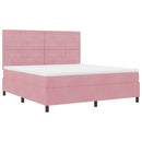 Box spring seng med madras Lyserød 180 x 200 cm Fløjl