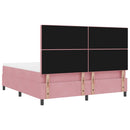 Box spring seng med madras Lyserød 180 x 200 cm Fløjl
