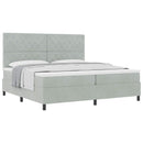 Box spring seng med madras Lysegrå 200 x 200 cm Fløjl