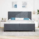 Box spring seng med madras Mørkegrå 200 x 200 cm Fløjl