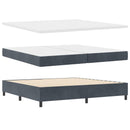 Box spring seng med madras Mørkegrå 200 x 200 cm Fløjl