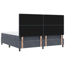 Box spring seng med madras Mørkegrå 200 x 200 cm Fløjl
