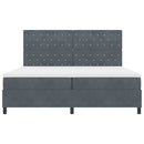 Box spring seng med madras Mørkegrå 200 x 200 cm Fløjl