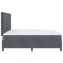 Box spring seng med madras Mørkegrå 200 x 200 cm Fløjl