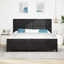 Box spring seng med madras Sort 200 x 200 cm Fløjl