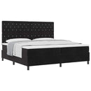 Box spring seng med madras Sort 200 x 200 cm Fløjl