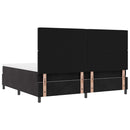 Box spring seng med madras Sort 200 x 200 cm Fløjl