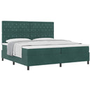 Box spring seng med madras Mørkegrøn 200 x 200 cm Fløjl