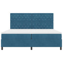 Box spring seng med madras Mørk blå 200 x 200 cm Fløjl