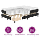 Box spring seng med hovedgærde Sort 90 x 190 cm Fløjl