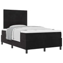 Box spring seng med hovedgærde Sort 120 x 190 cm Fløjl