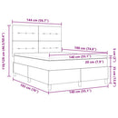 Box spring seng med hovedgærde Lysegrå 140 x 190 cm Fløjl
