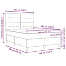 Box spring seng med hovedgærde Lysegrå 140 x 200 cm Fløjl