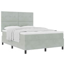 Box spring seng med hovedgærde Lysegrå 160 x 200 cm Fløjl