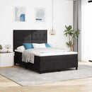Box spring seng med hovedgærde Sort 160 x 200 cm Fløjl