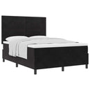 Box spring seng med hovedgærde Sort 160 x 200 cm Fløjl