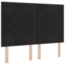 Box spring seng med hovedgærde Sort 160 x 200 cm Fløjl