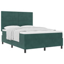 Box spring seng med hovedgærde Mørkegrøn 160 x 200 cm Fløjl