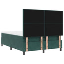 Box spring seng med hovedgærde Mørkegrøn 160 x 200 cm Fløjl
