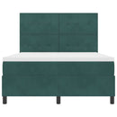 Box spring seng med hovedgærde Mørkegrøn 160 x 200 cm Fløjl