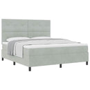 Box spring seng med hovedgærde Lysegrå 180 x 200 cm Fløjl