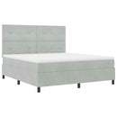 Box spring seng med hovedgærde Lysegrå 180 x 200 cm Fløjl