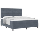 Box spring seng med hovedgærde Mørkegrå 180 x 200 cm Fløjl