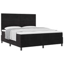 Box spring seng med hovedgærde Sort 180 x 200 cm Fløjl
