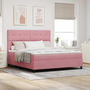 Box spring seng med hovedgærde Lyserød 180 x 200 cm Fløjl