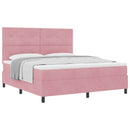 Box spring seng med hovedgærde Lyserød 180 x 200 cm Fløjl