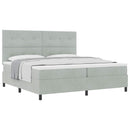Box spring seng med hovedgærde Lysegrå 200 x 200 cm Fløjl