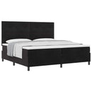 Box spring seng med hovedgærde Sort 200 x 200 cm Fløjl