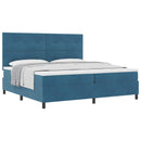 Box spring seng med hovedgærde Mørk blå 200 x 200 cm Fløjl