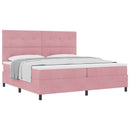 Box spring seng med hovedgærde Lyserød 200 x 200 cm Fløjl
