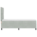 Box spring seng med hovedgærde Lysegrå 80 x 200 cm Fløjl