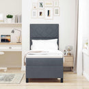 Box spring seng med hovedgærde Mørkegrå 80 x 200 cm Fløjl