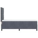 Box spring seng med hovedgærde Mørkegrå 80 x 200 cm Fløjl