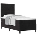 Box spring seng med hovedgærde Sort 80 x 200 cm Fløjl
