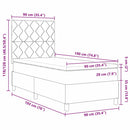 Box spring seng med hovedgærde Sort 90 x 190 cm Fløjl